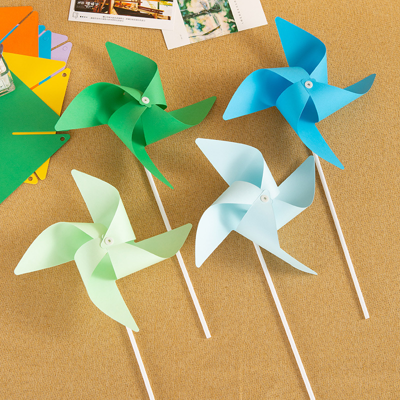 diy handmade windmill kindergarten creative painting small windmill children's toy assembly shooting photography material Windmill