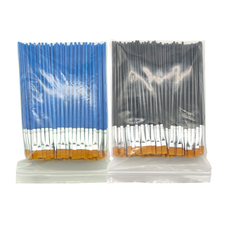 Small Flat Brush Liner Pen for Plaster Painting, Nylon Plastic Short Handle Kindergarten Graffiti Drawing Flat Head Paint Brush Pen