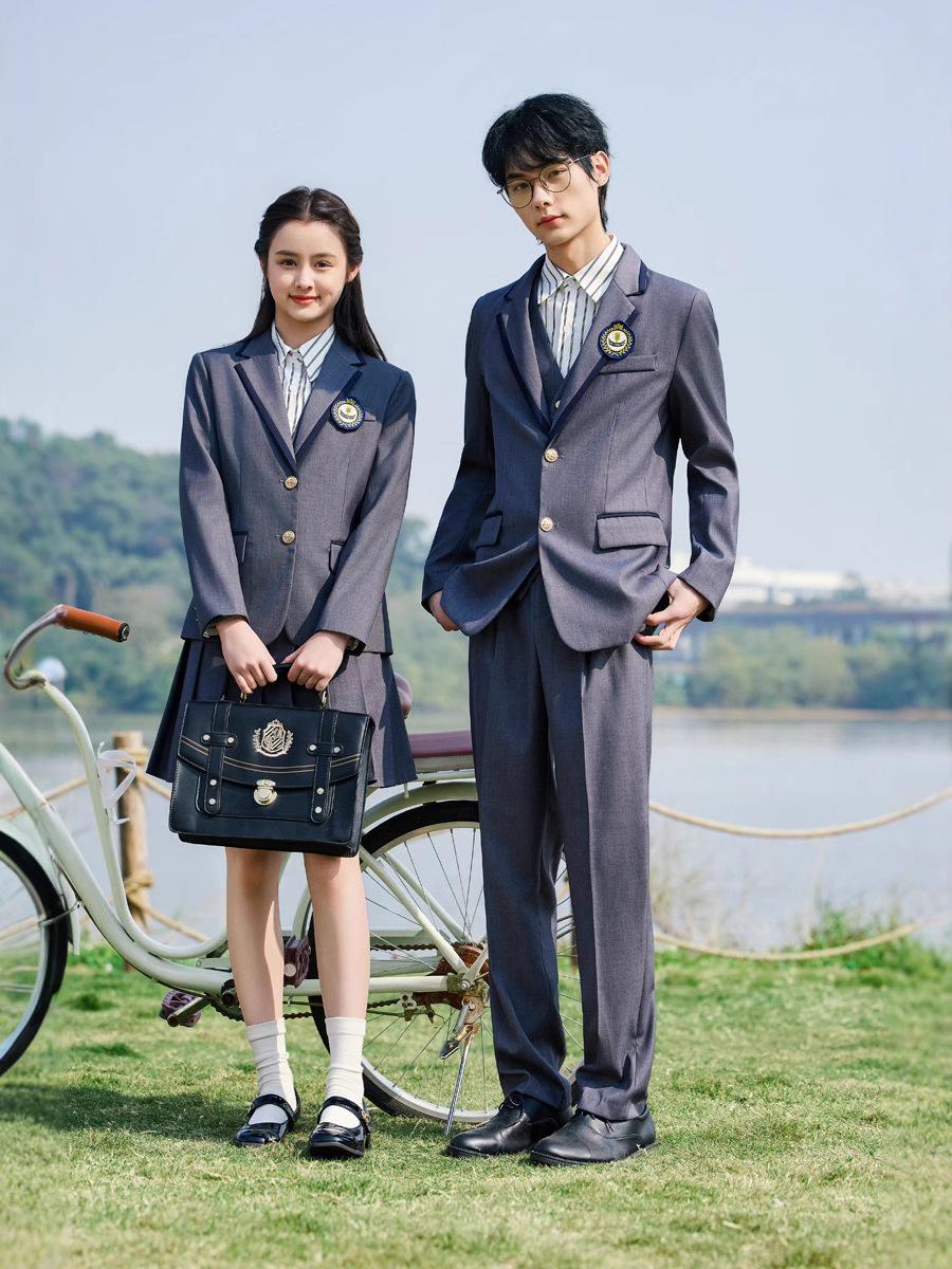 navy blue Suit suit Spring and Autumn College Style Pleated Skirt JK Uniform School Uniform Coat Unisex Professional Dress