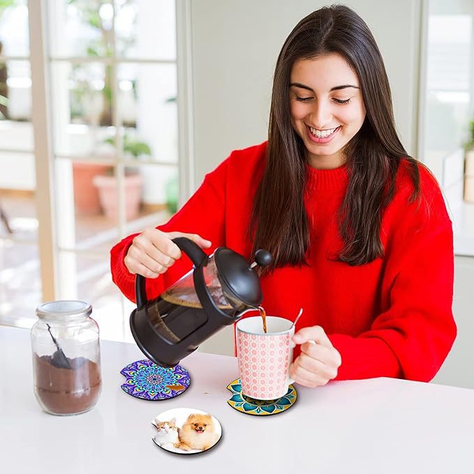 Blank solid color car water coaster diving material coffee embossed printing Car coaster thermal transfer insulation coaster