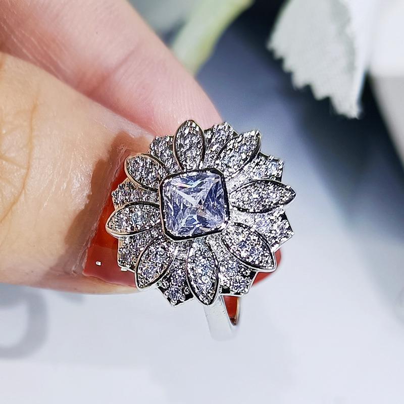 Authentic high carbon diamond group inlaid with full diamond S925 sterling silver pendant necklace high-grade temperament all-match earrings bracelet three genuine