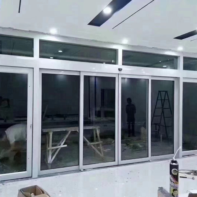 Shops Electric Intelligent Automatic Induction Glass Door Manufacturers Office Office Building Induction Tempered Glass Swing Door