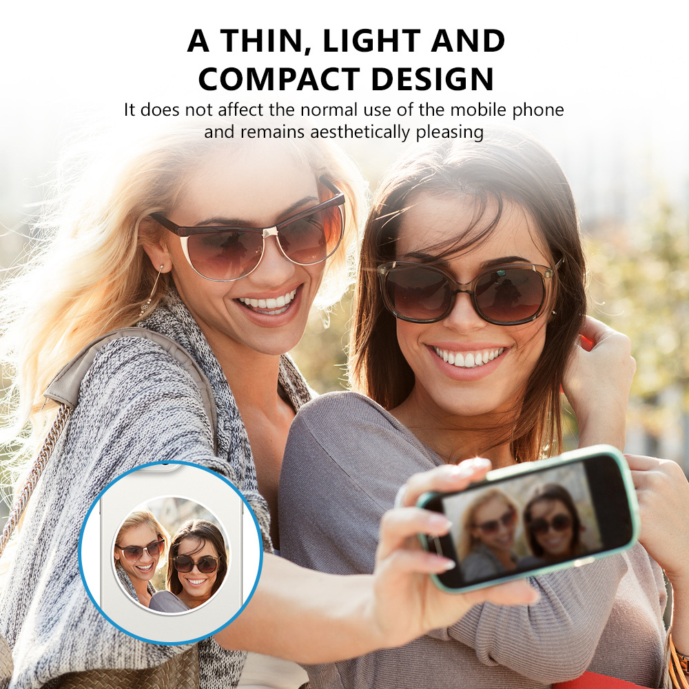 Magnetic Portable Makeup Mirror Magsafe Plastic Mobile Phone Rear Camera Magnetic Selfie Mirror