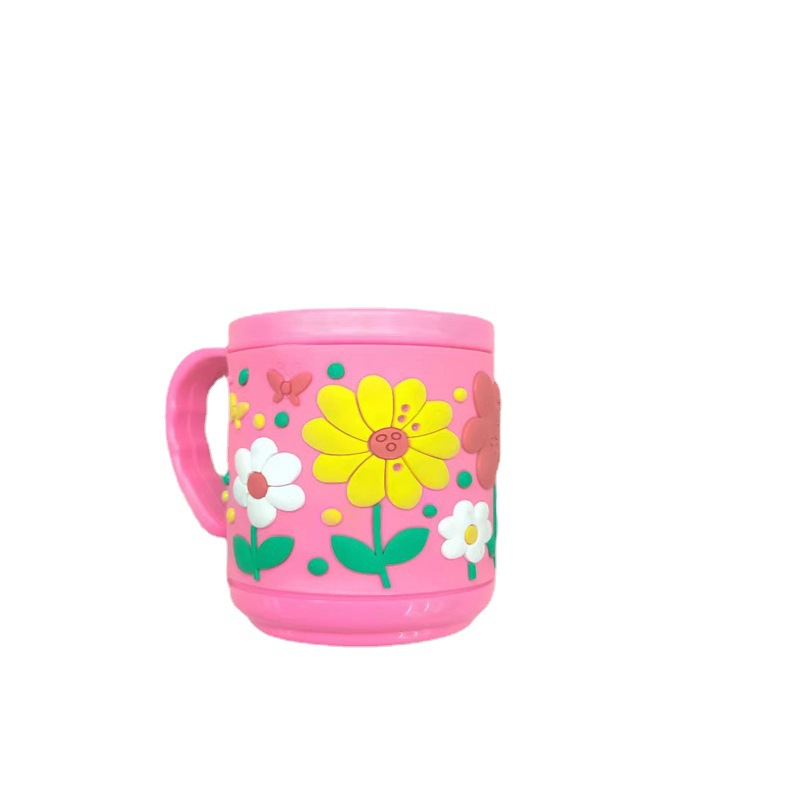Wholesale children's 200ml direct drink cup milk water Cup household anti-Fall Cup PVC soft rubber cover leather mouth Cup cartoon Cup