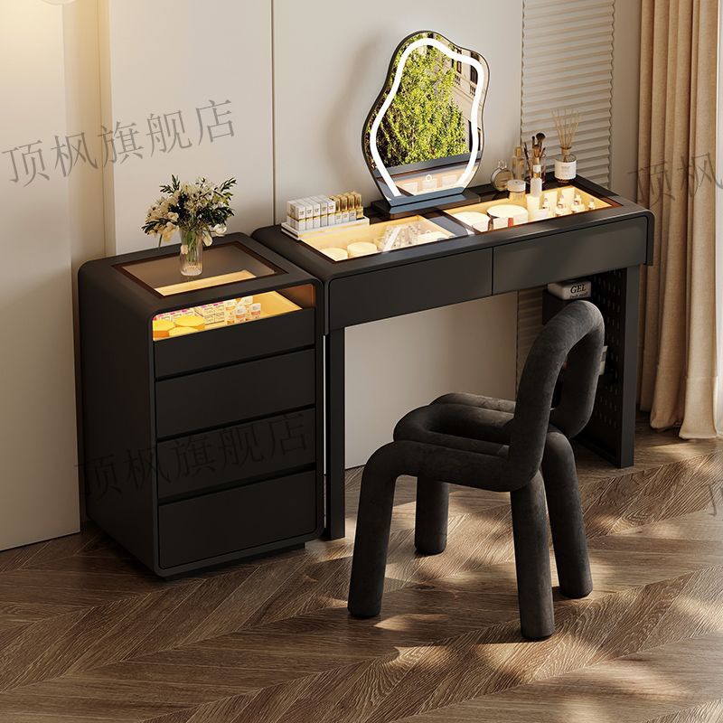 Новый Стиль 2024 Трюмо Из Дерева Атмосферный Свет Роскошный Высококачественный Интегрированный Трюмо