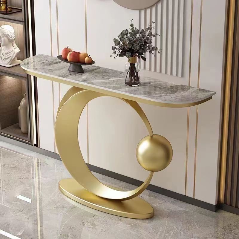 Italian Rock Board Entrance Entrance Table Light Luxury Wall Table Modern Simple High-end Decoration Table Living Room Partition Table