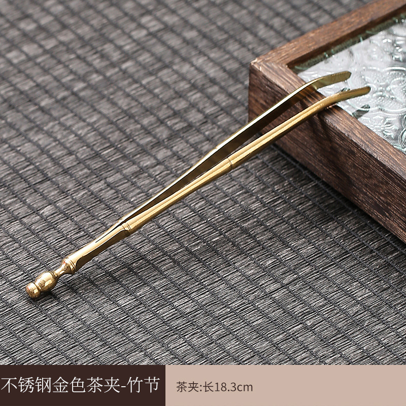 Pure Copper Tea Tongs Tea Cup Tea Leaf Tea Tweezers Tea Brewing Tools Kung Fu Tea Set Tea Ceremony Accessories Light Luxury Tea Tongs