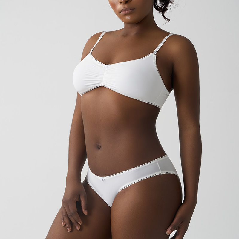 Skims Same Style Lace Fold Underwear Lace Pleated Sexy Breathable French Intimates Set