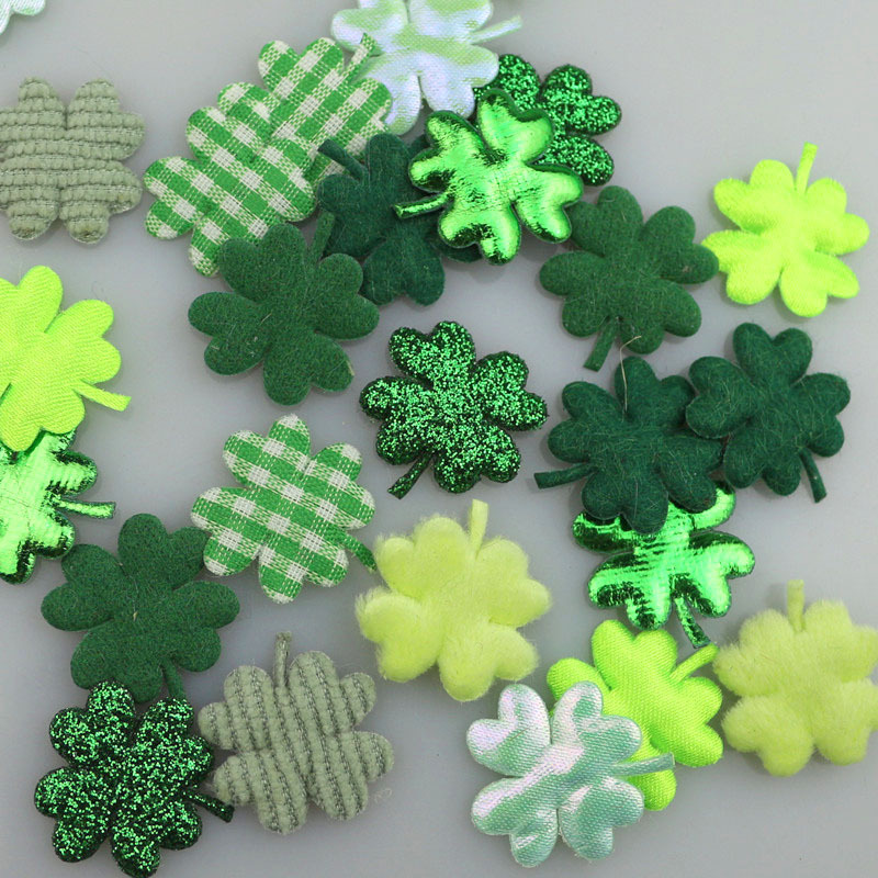 2cm Double-Sided Cloth Four-Leaf Clover Accessories DIY Hair Accessories Materials Clothing Shoes Socks Decoration Accessories