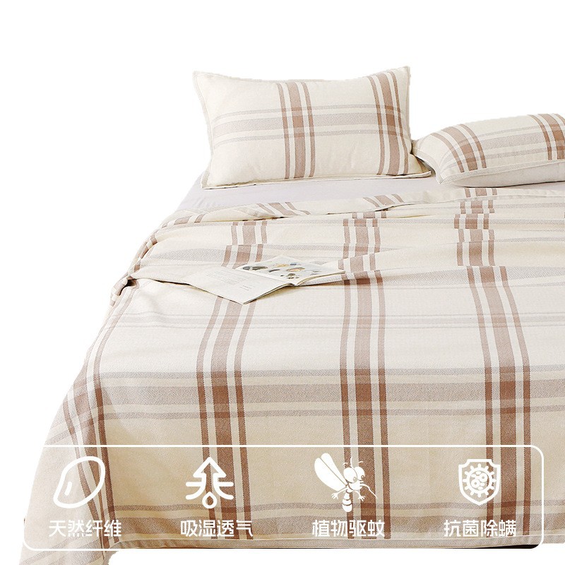 One-Piece Drop-Shipping Pure Linen Mat Three-Piece Set 100% Hemp Mat Factory Ready Stock Quick-Release Summer Mat Washable