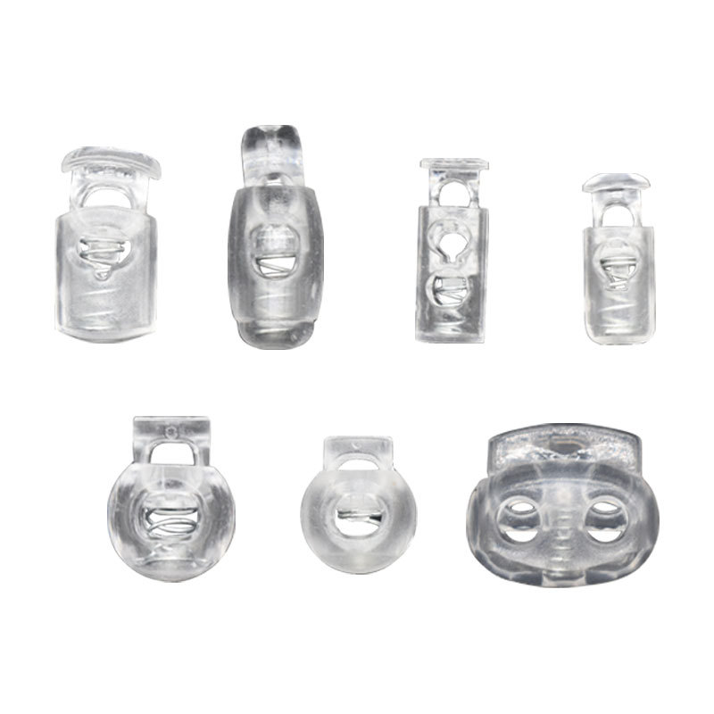 Plastic button transparent spring buckle elastic adjustment button stop rope buckle pig nose buckle down jacket button hanging clock rope buckle