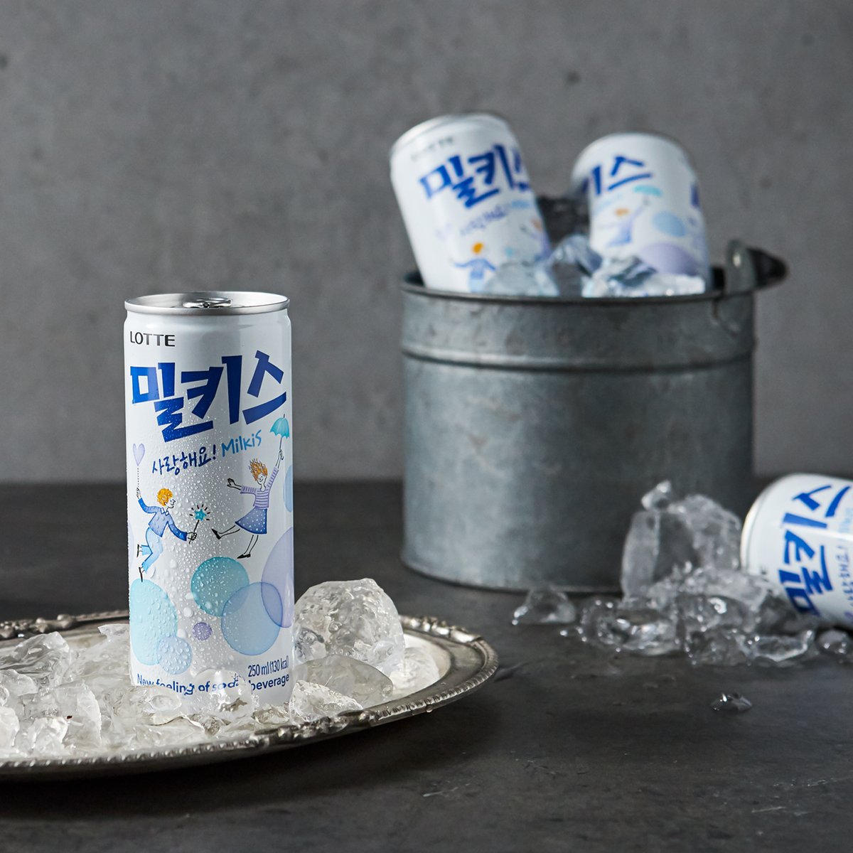 South Korea Imported Lotte Milkis Wonderful Kiss Milk Carbonated Drink Lactic Acid Bacteria Flavor Canned Soda Can