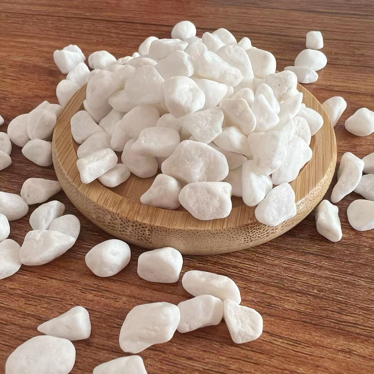 In stock supply white stone garden paving landscaping mechanism small gravel white pebble gardening White Stone