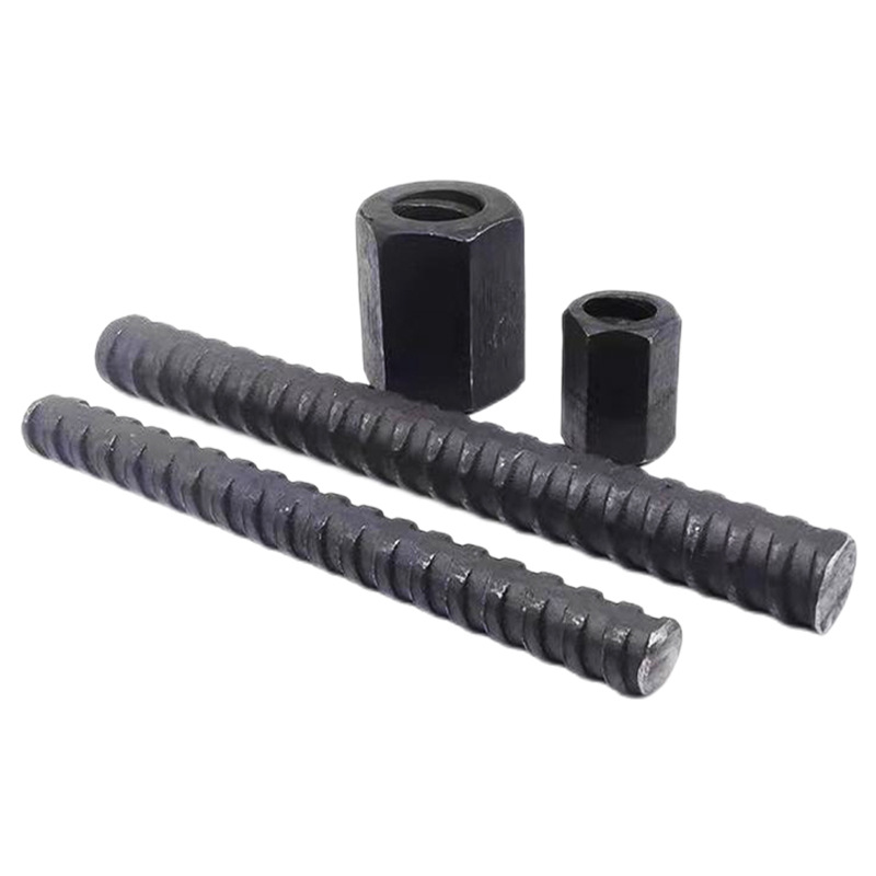 Custom finished rolled connector spiral steel bar ship Bridge construction threaded steel full thread nut finished rolled screw steel