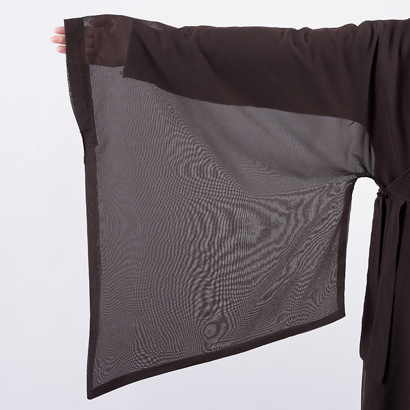 Jiulianhua monk clothing factory straight hair Haiqing clothing hemp yarn table hemp wide sleeve coat Haiqing monk clothing Zen