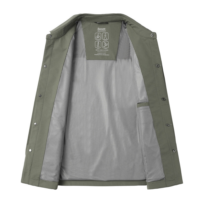 2025 Spring and Autumn New Men's Jacket 3D Thin Casual Versatile Light Luxury Men's Top Korean Style Green