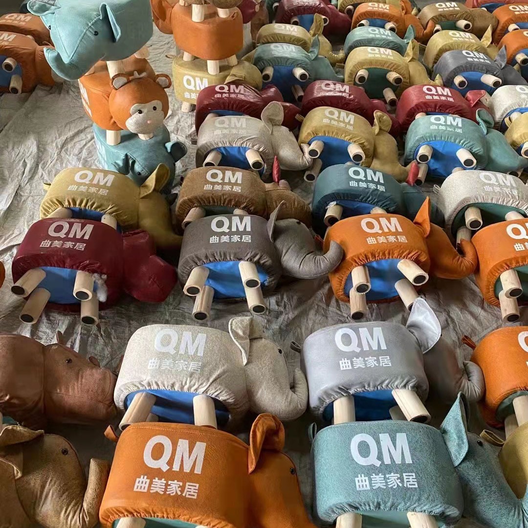 Wholesale Technology Cloth Animal Stool Cartoon Stool Children's Stool Activity Gift Stool Print logo Home Sofa Shoe Changing Stool