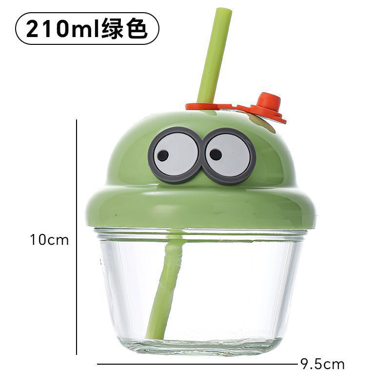 Creative Mini Water Cup Cute Cartoon Glass Straw Cup Activity Mini Gift Cup Milk Coffee Fat Cup