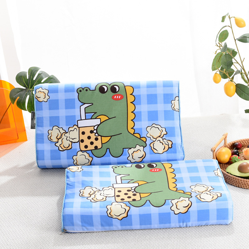 Source Factory Latex Pillow Natural Latex Pillow Core Infant Cartoon Pure Cotton Pillowcase Student Pillow Cartoon Shape