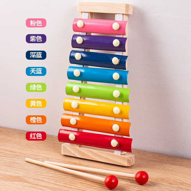 8-tone Accordion Wooden Percussion Musical Instrument Musical Toys Baby Percussion Xylophone
