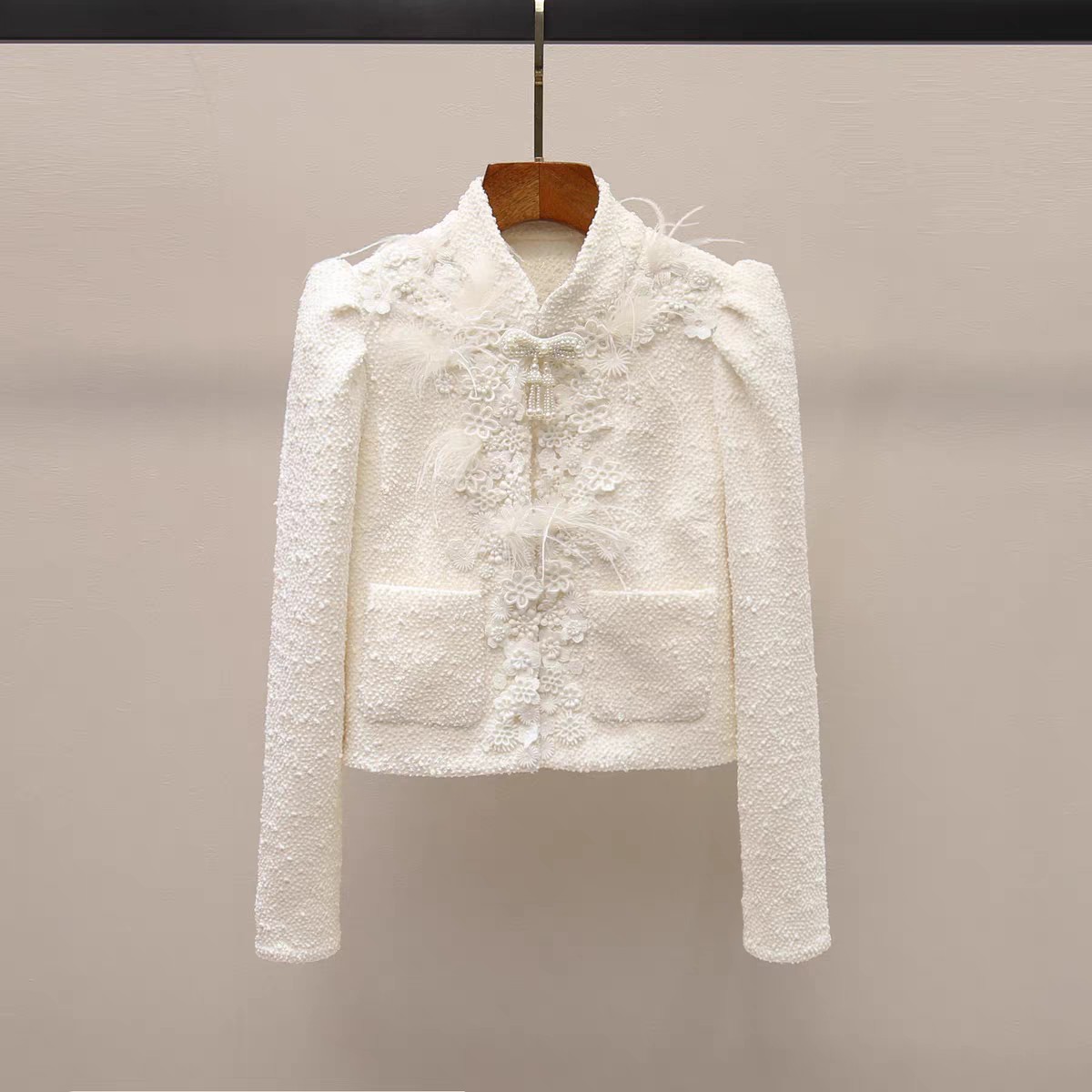 New Chinese Embroidery Small Style Heavy Industry suit Slim-fit Top Loosening Skirt National Style Two-piece Set