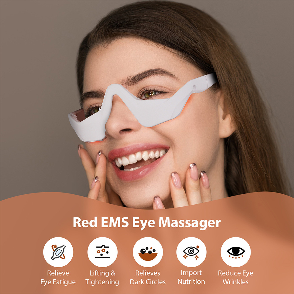 Micro-current massage beauty eye care device EMS eye red light massager to fade dark circles eye beauty instrument cross-border