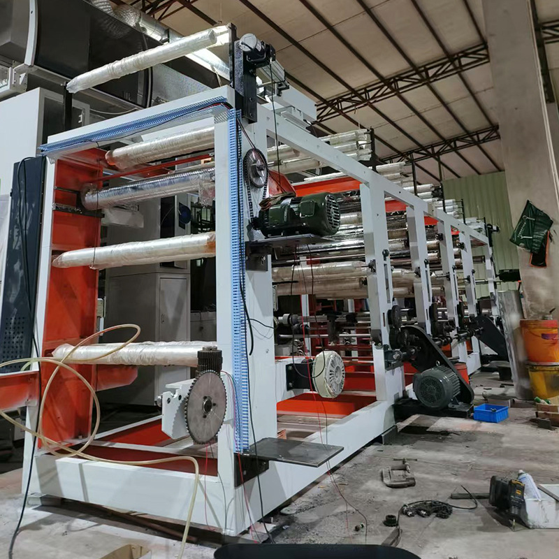 900 type 4 color with shaft double head copperplate printing machine plastic film printing machine pe plastic bag printing machine