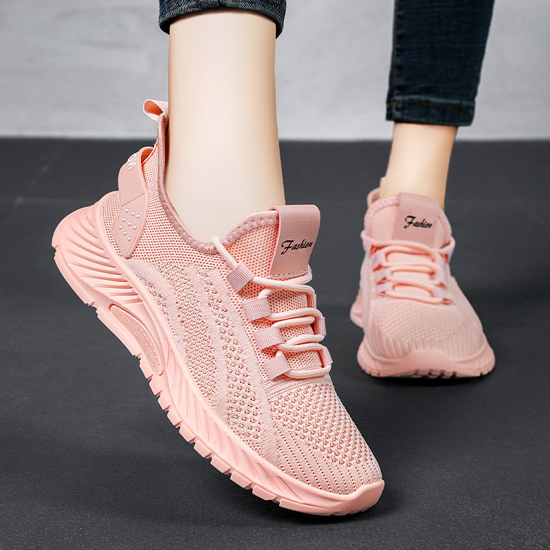 Women's Shoes 2025 Autumn New Casual Sports Shoes Wholesale Cross-Border Factory Breathable Fly-Knit Women's Shoes Dropshipping