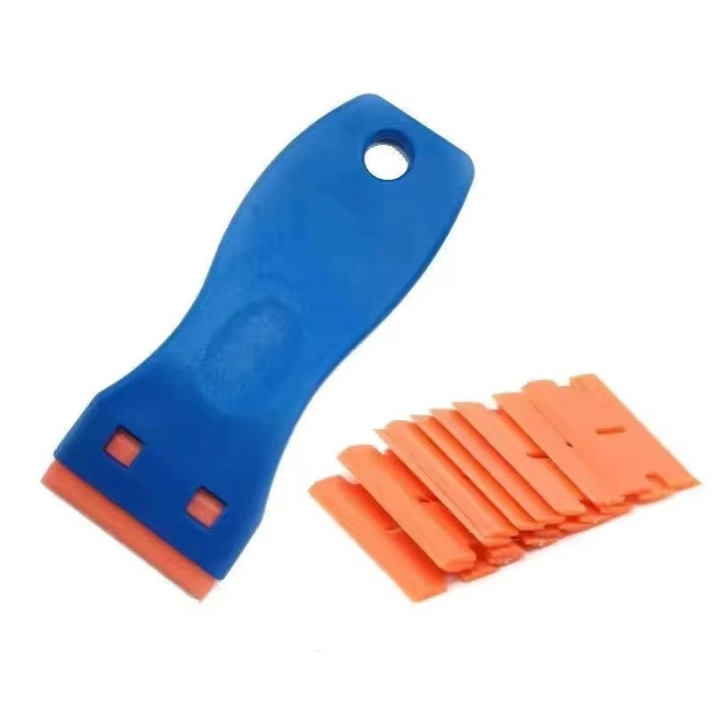 Supply blue scraper mobile phone repair screen film portable cleaning tool car glass scraper decontamination accessories