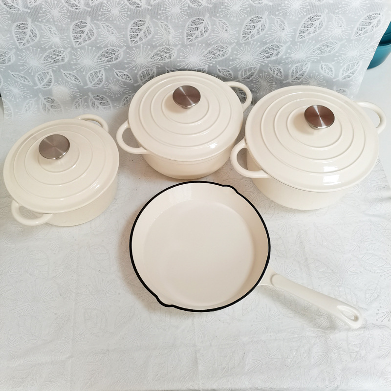 in stock enamel pot foreign trade export enamel cast iron cool color pot stew pot factory direct delivery on the same day