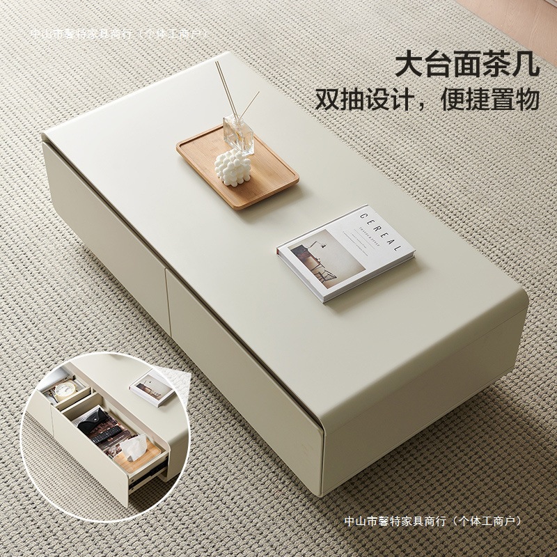 Modern Cream Style Coffee Table Tv Cabinet Combination Simple Tv Cabinet Floor Sofa Living Room Coffee Table