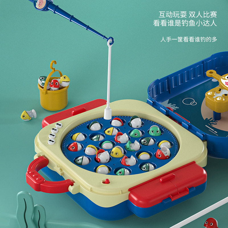 Children's Fishing Toy Electric Magnetic Balance Backpack Baby 1-3 Years Old Educational Early Education Music Rotating Diaoyutai