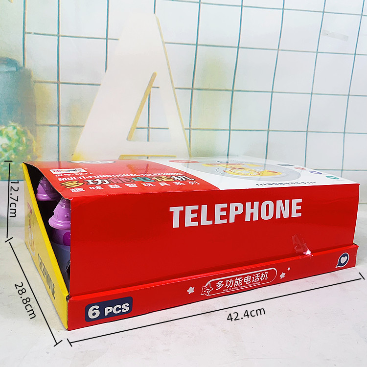 Children's Multifunctional Pretend Play Phone Learning Machine Story Machine with Lights and Music, 6 Pieces in a Box