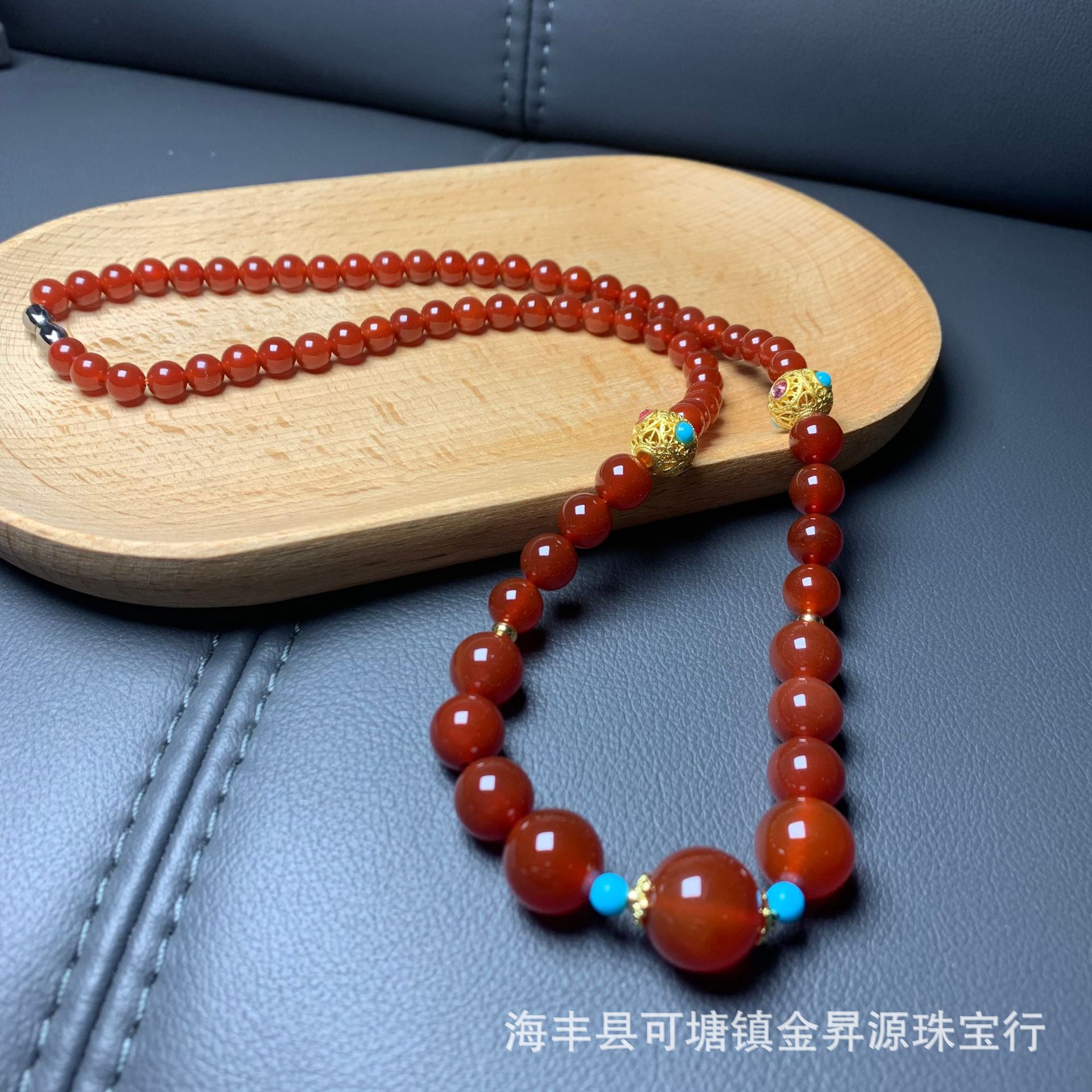 New Chinese Natural Red Agate Necklace Women's Birthday Year Chalcedony Agate Multi-circle Clavicle Chain Retro Wholesale Live