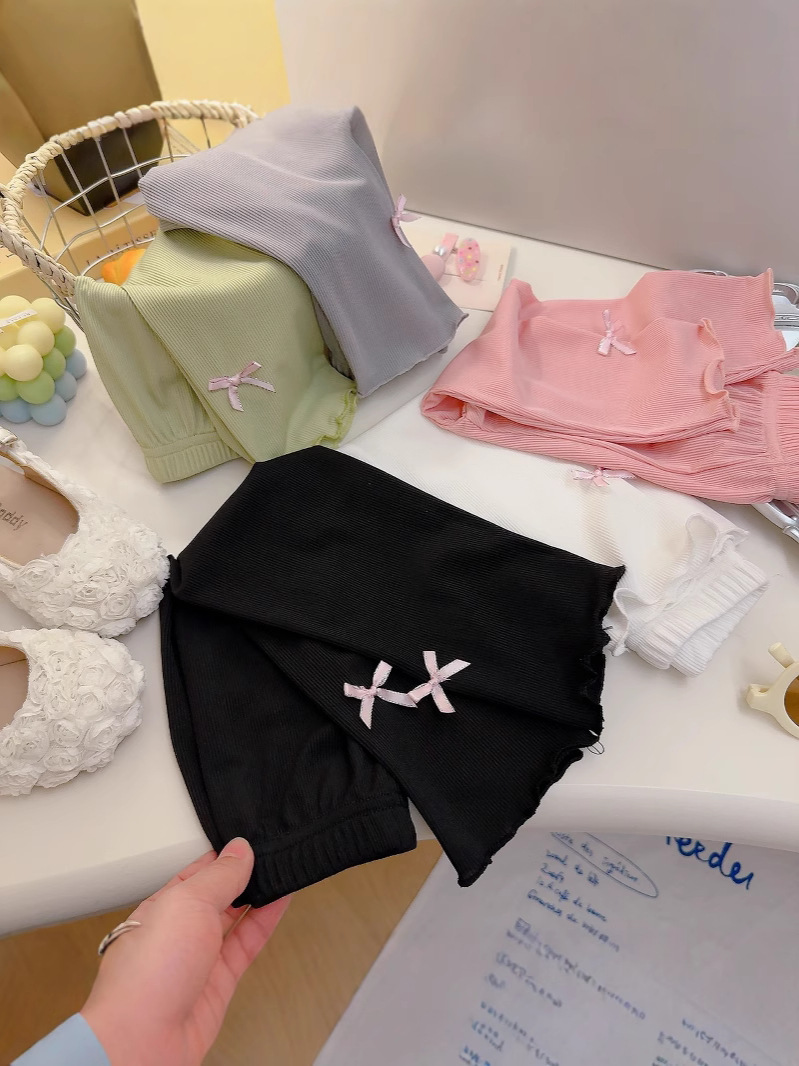 2025 Girls' Pants Summer Ice Silk Pants Thin Children's Loose Straight Pants Children's All-match Comfortable Straight Pants