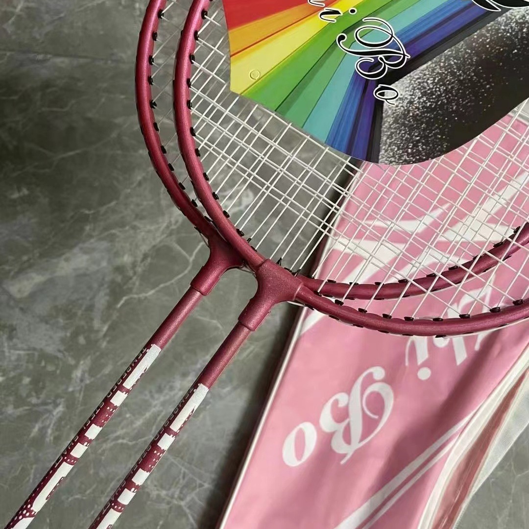 Factory direct badminton racket single and double ultra-light offensive durable men's and women's adult students badminton racket set