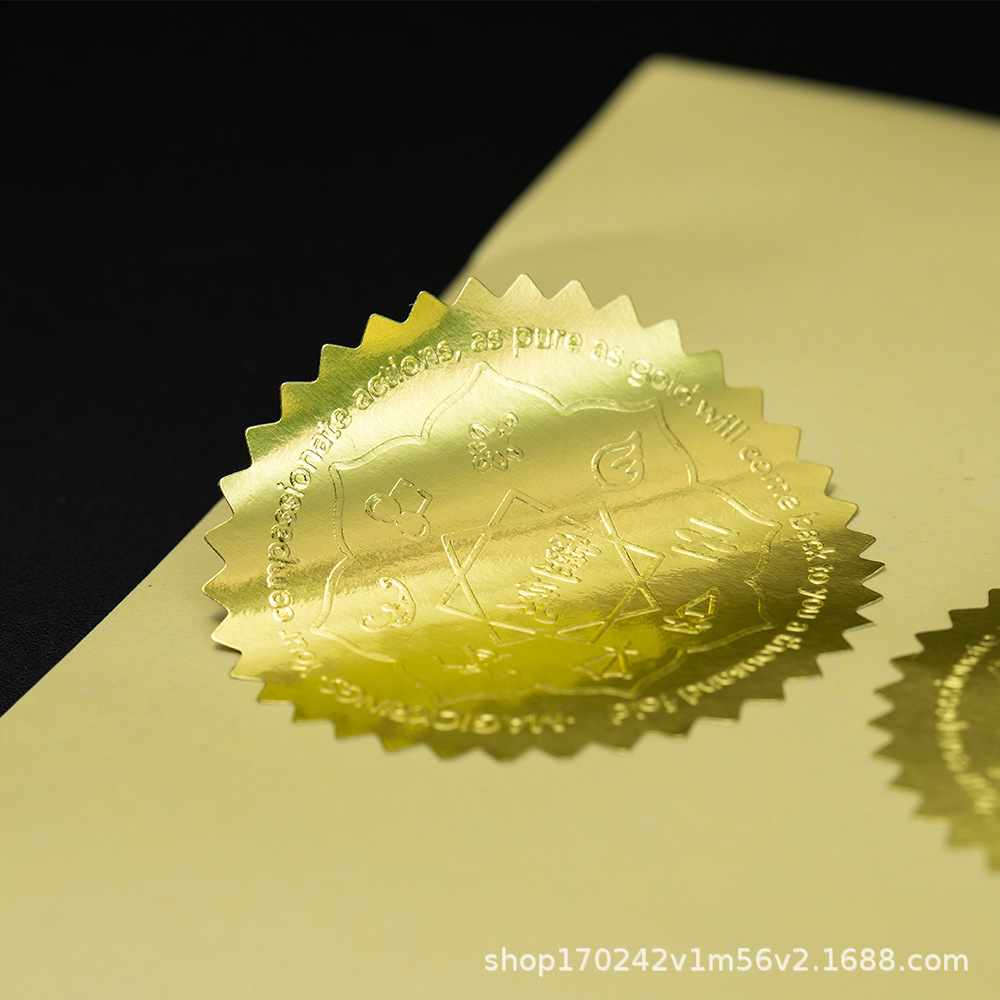 Горячая штамповка наклеек, матовое золото, самоклеящиеся, кастомизация