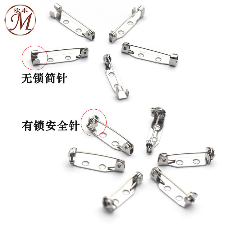 316 Stainless Steel Brooch Titanium Steel Lock Safety Pin with Lock Double Insurance DIY Handmade Jewelry Accessories Material