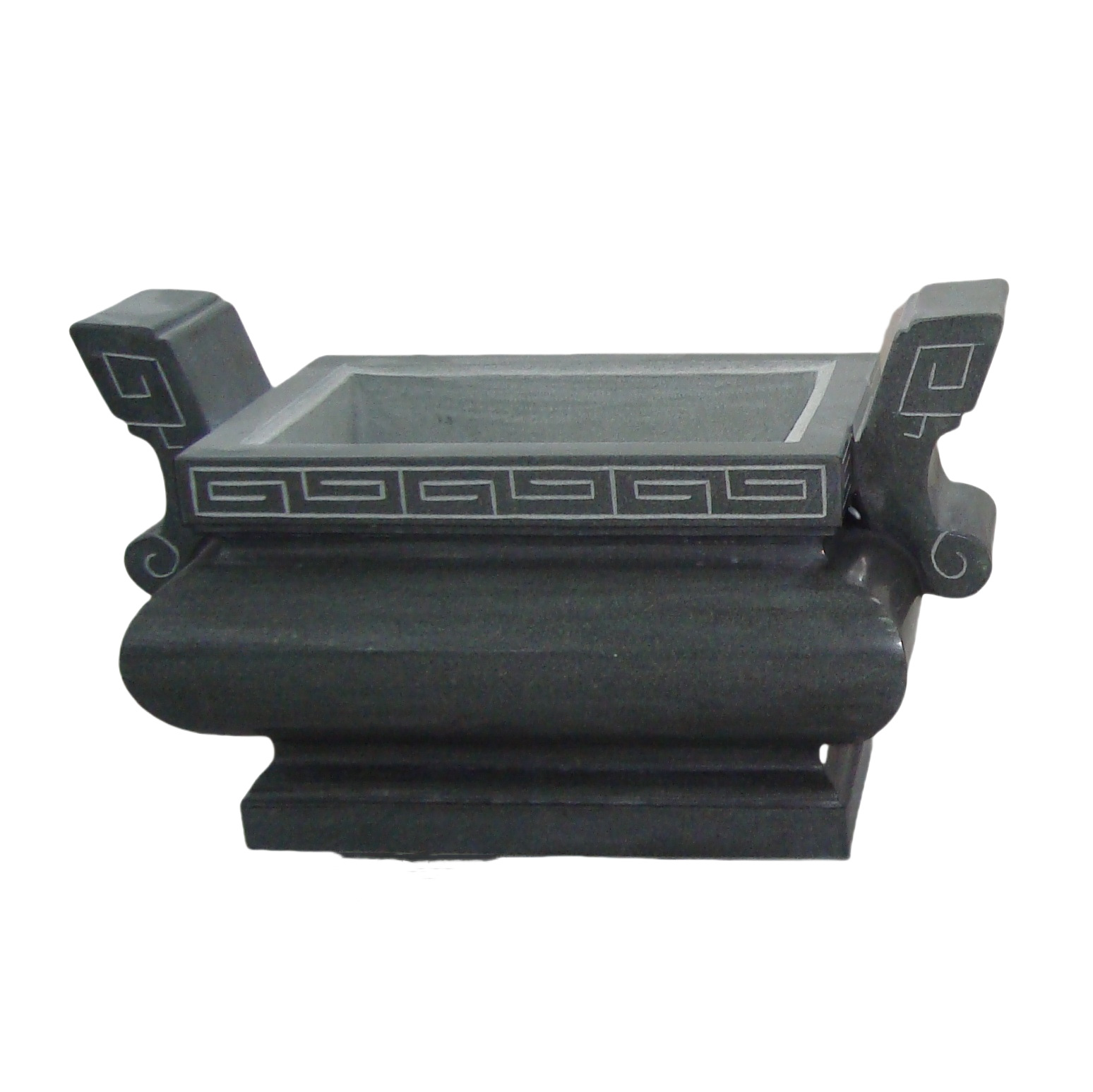 Stone carving square incense burner for temple table top bluestone binaural small incense burner length 55cm