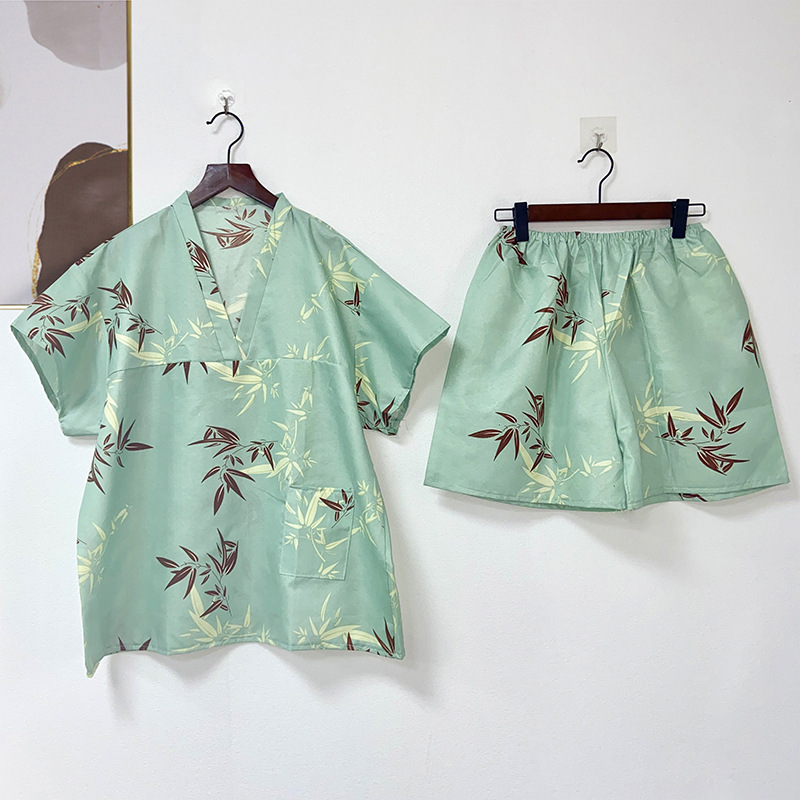 Disposable sweat clothes men and women plus size massage sauna clothes beauty salon pajamas travel clothes bathrobe suit wholesale