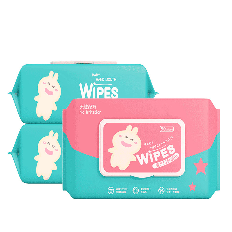 Baby hand wet wipes 80 smoking big bag children with cover baby newborn ass adult clean wet wipes wholesale
