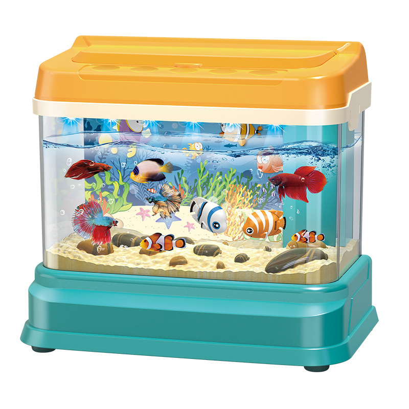 Baby simulation aquarium can raise real fish fish fish tank puzzle electric water cycle Children's magnetic fishing toys