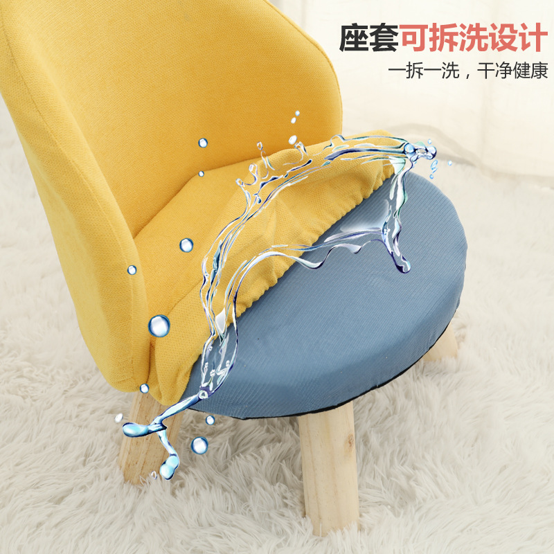 Mouse/Stool Household Living Room Bench Wooden Low Stool Cute Creative Small Chair Soft Bag Stool Backrest