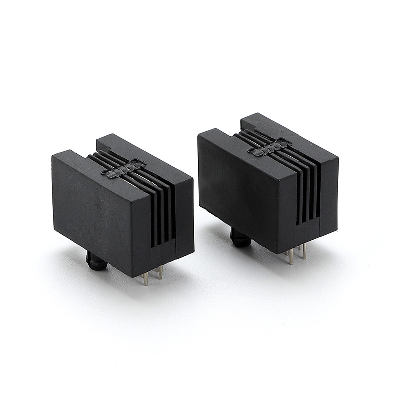 4-Pin Connector Network Plug-In Interface Vertical Network Port Rj11 53A 4P4C Flat Mouth Black