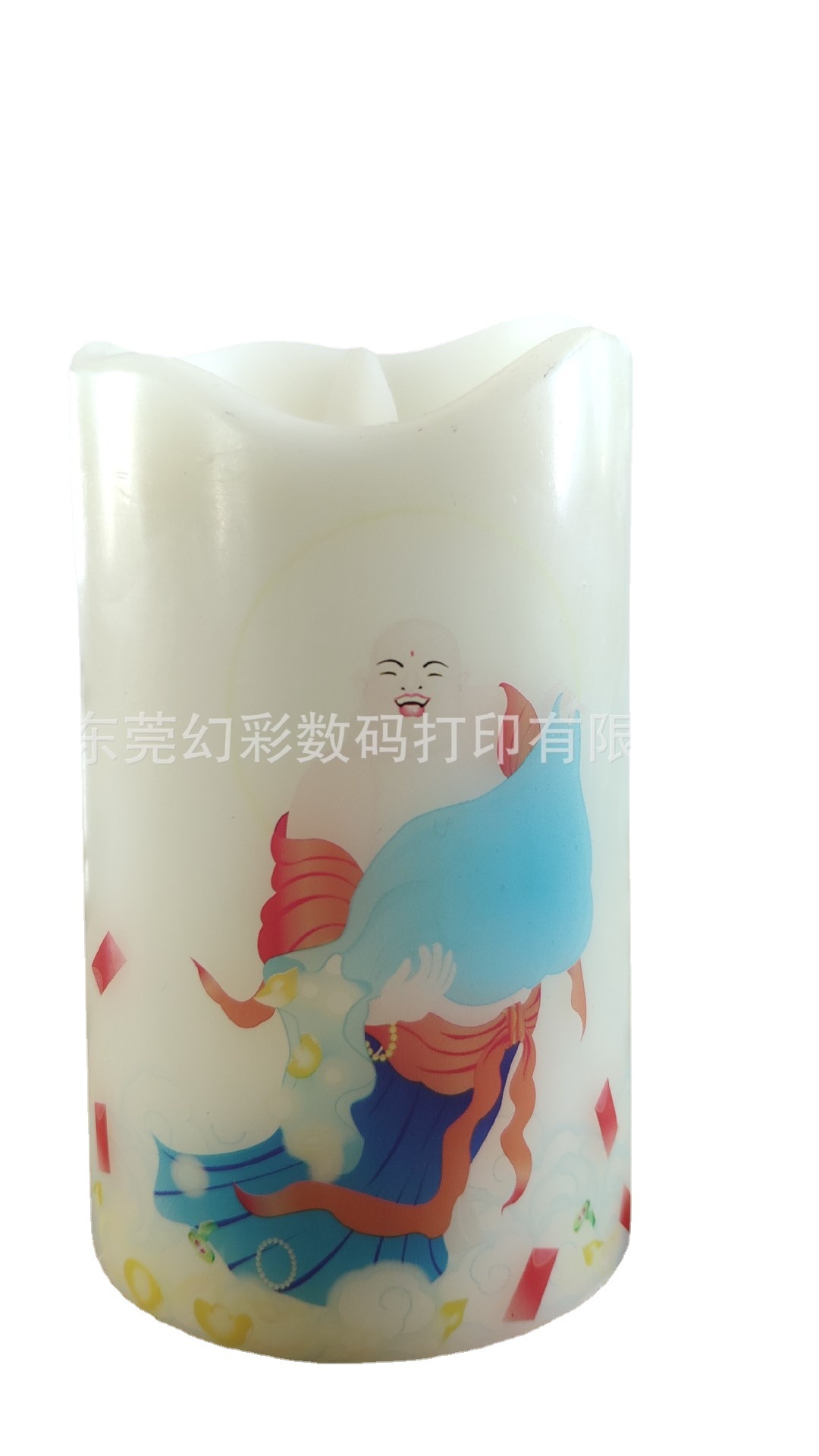 Uv Printing 3D Embossed Pattern Led Wax Cylinder Column Wax Full Version Digital Printing Logo Inkjet Processing