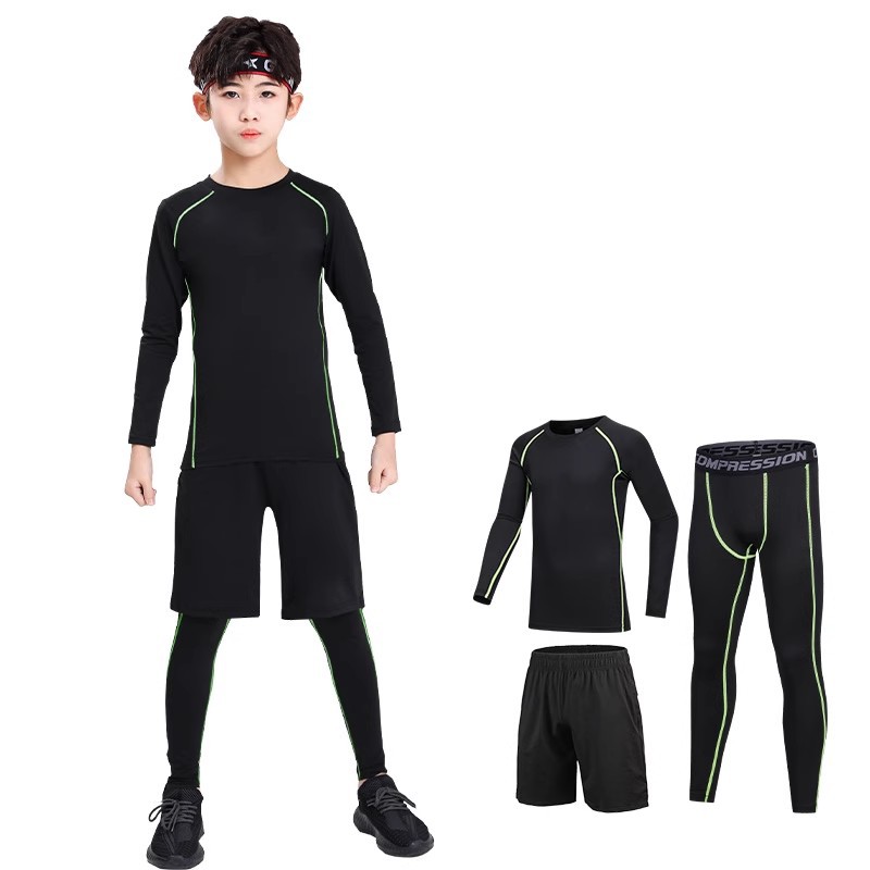 Children's Bodysuit Training Clothes Short-Sleeved Basketball Quick-Drying Sports Suits Boys Fitness Clothes Spring, Summer and Autumn Football