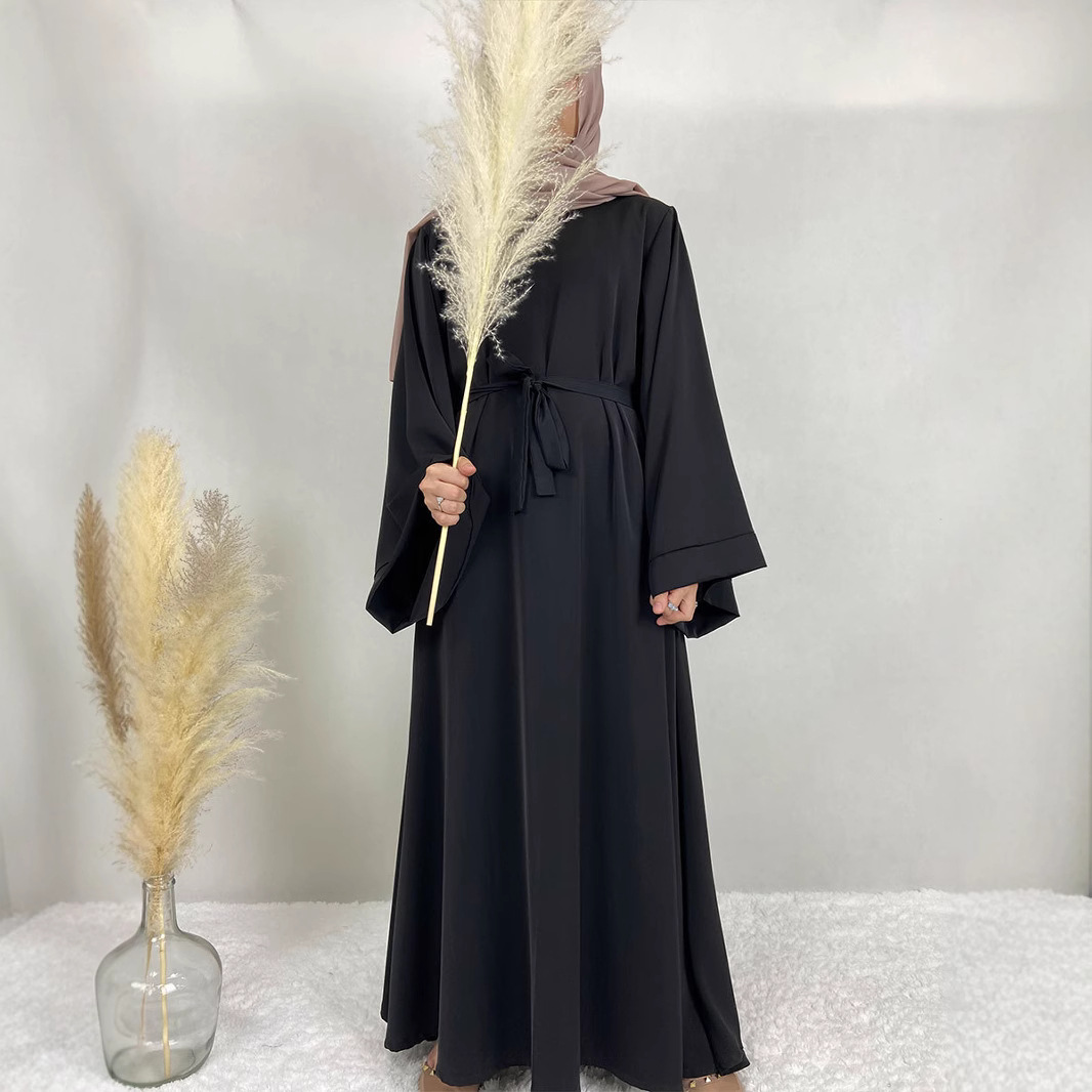 AliExpress Ebay Amazon Дубай однотонное платье-роба с шнуровкой для мусульманок Ближнего Востока