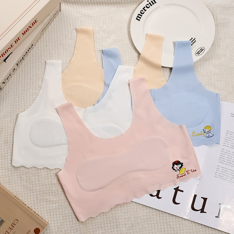 Летний бюстгальтер для девочек 9-12 лет, бесшовная майка из льняного шелка