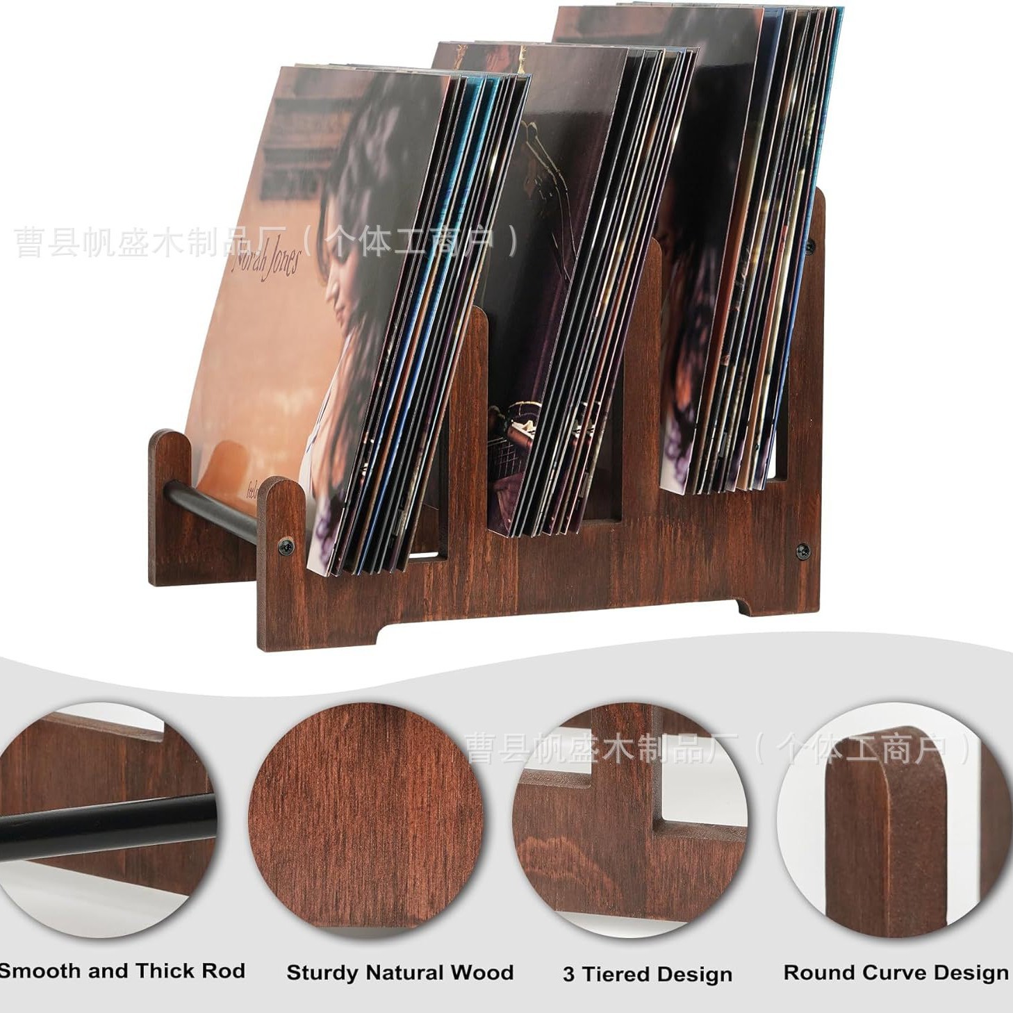 Spot Solid Wood Record Rack Retro Album Display Rack Photo Album Cd Display Rack Creative Wooden Vinyl Record Rack