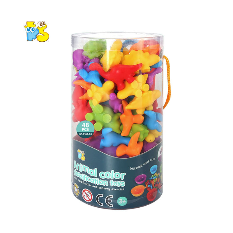 Ks Cross-Border Popular Ks Rainbow Counting Soft Glue Animal Early Education Cognitive Kidsren's Montessori Teaching Aids Set Factory Direct Sale